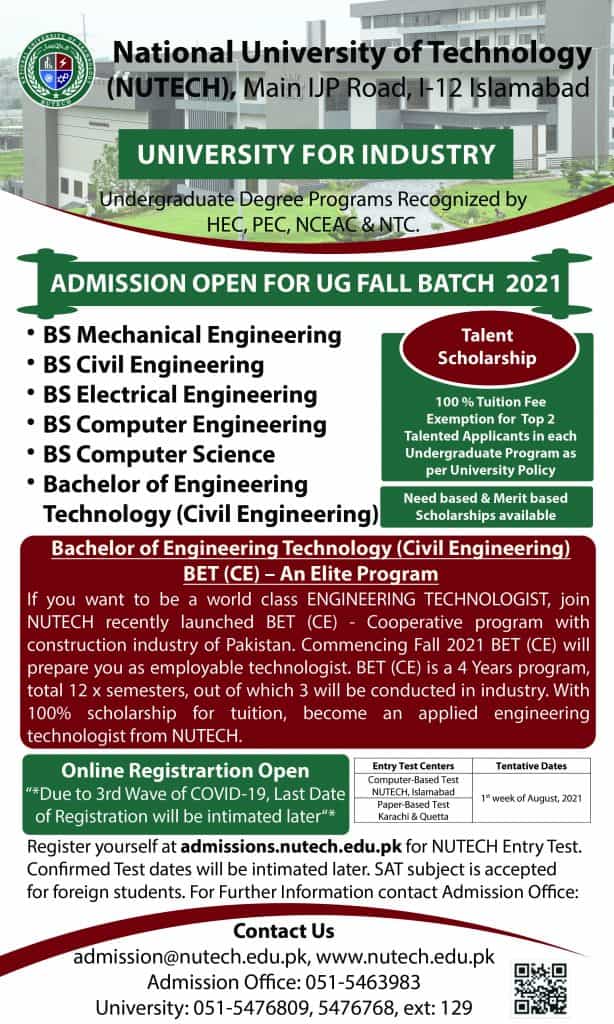 National-University-of-Technology-nutech-admission-2021