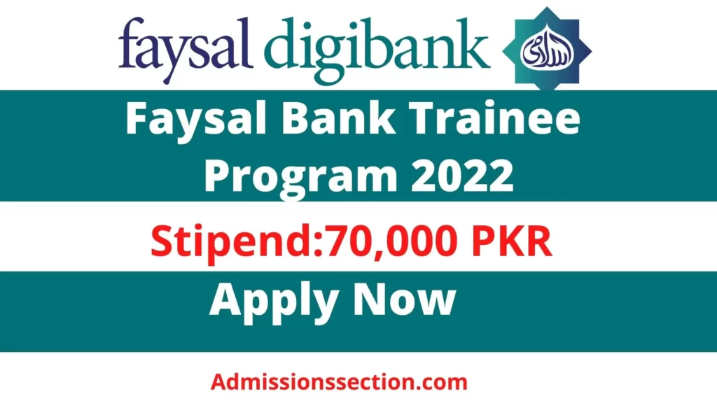 Faysal Bank Trainee program 2022