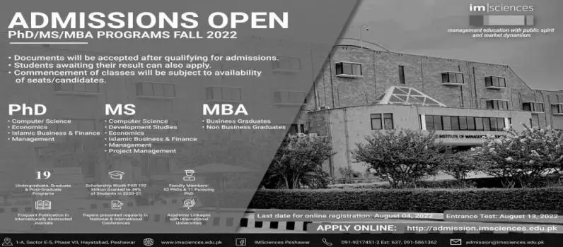 IMS, Peshawar Admissions 2022