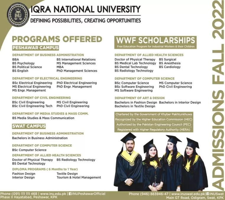 Iqra National University INS Swat Admissions 