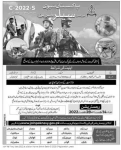 Join Pak Navy as Sailor 2022